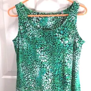 Carol Wior Sz Med Tank Top With body shaper lining inside. Green/Black